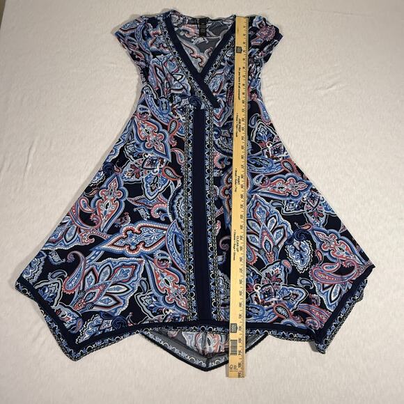 INC International Concepts Petite Paisley Handkerchief Hem Dress Size P - Picture 4 of 5